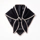 Only Curls Black Satin-Lined Blanket Stitch Triangle Scarf