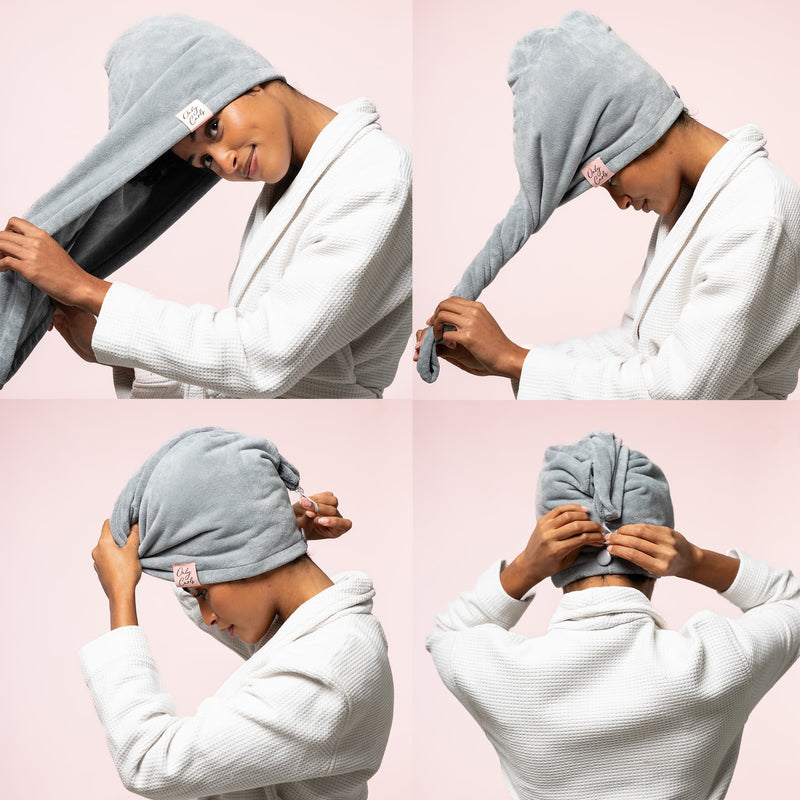 Only Curls Towel Turban - Grey - Only Curls