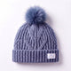 Little Curls Dusty Blue Cable Knit Satin-Lined Beanie