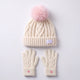 Little Curls Ivory Cable Knit Satin-Lined Beanie & Glove Set