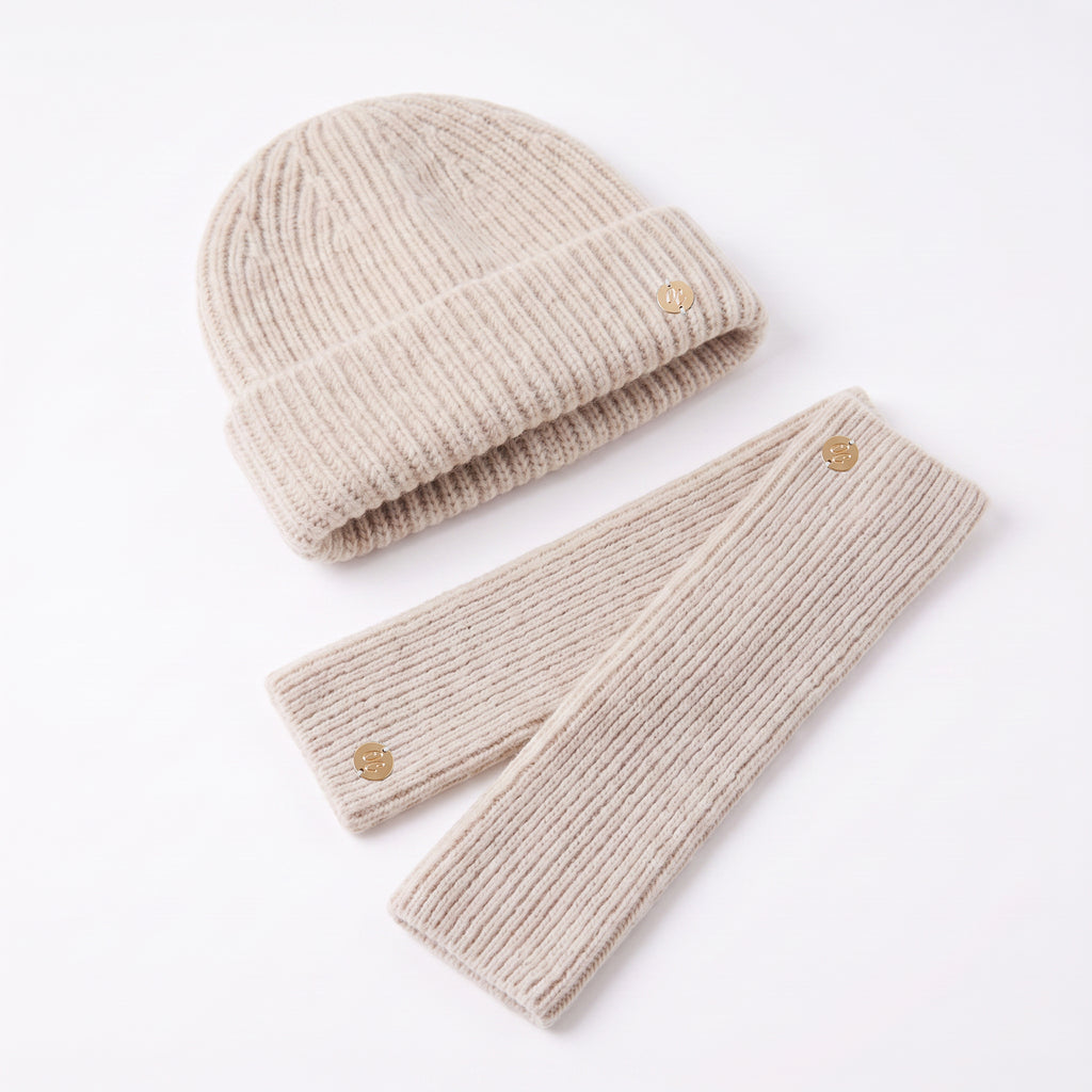Only Curls Ivory Super Soft Satin-Lined Beanie & Glove Set - Only Curls