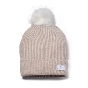 Little Curls Satin Lined Knitted Beanie Hat - Funfetti with Pom Pom