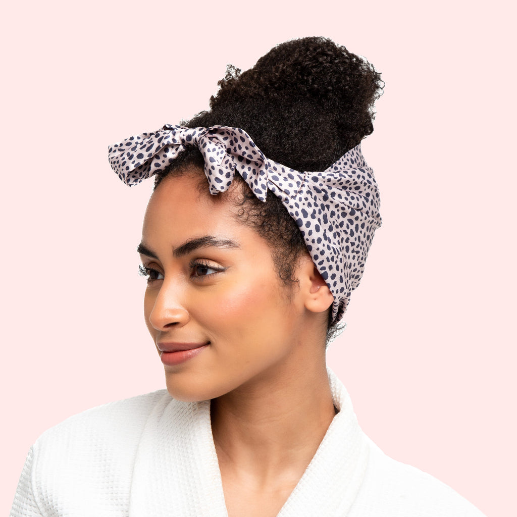 Only Curls Pineapple Protector (Tie Front) - Bronze Animal - Only Curls