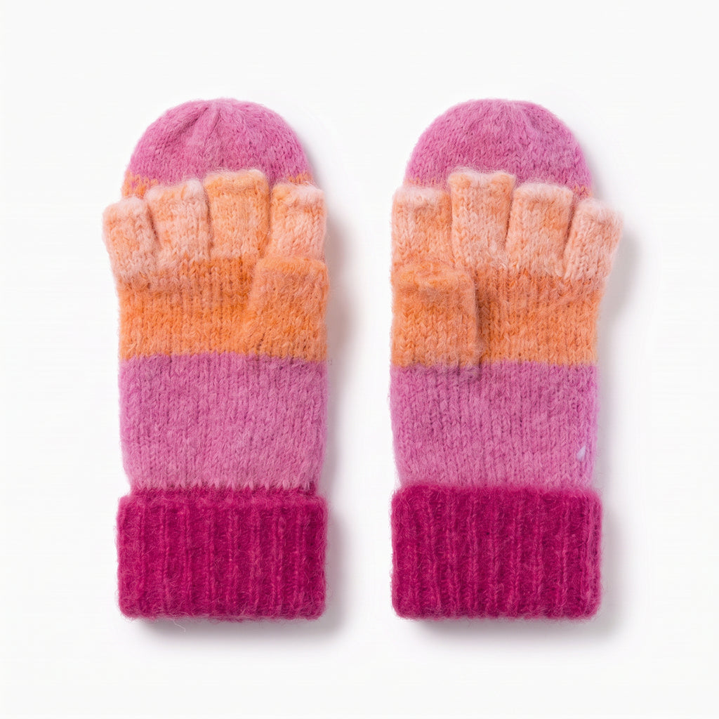 Only Curls Pink Ombre Satin-Lined Beanie & Glove Set - Only Curls