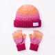Little Curls Pink Ombre Satin-Lined Beanie & Glove Set