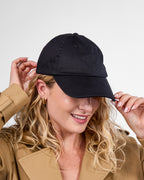 Satin Lined Baseball Hat (full cap) - Black