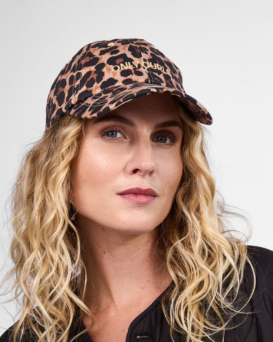 Satin Lined Baseball Hat (full cap) - Leopard Only Curls