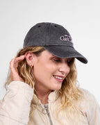 Satin Lined Baseball Hat (full cap) - Washed Black Curl Club