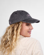 Satin Lined Baseball Hat (full cap) - Washed Black Curl Club