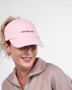 Satin Lined Baseball Hat (open back bow) - Dusty Pink Naturally Curly