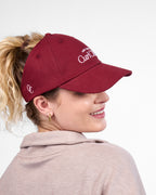 Satin Lined Baseball Hat (open back) - Burgundy Curl Club