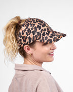 Satin Lined Baseball Hat (open back) - Leopard Only Curls