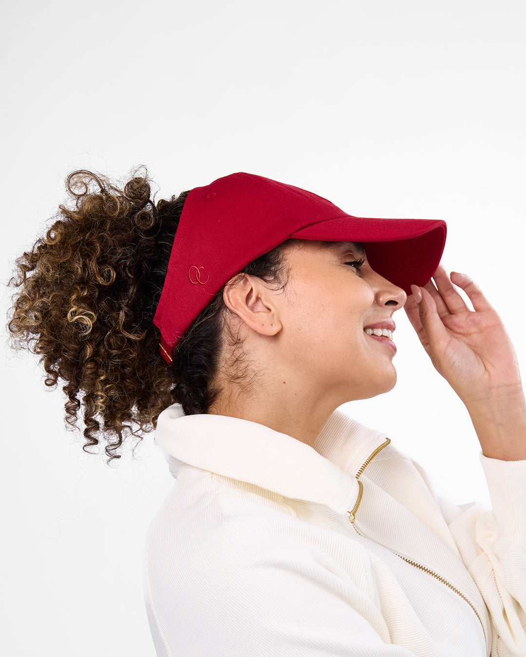 Satin Lined Baseball Hat (open back) - Pomegranate Curl Collective