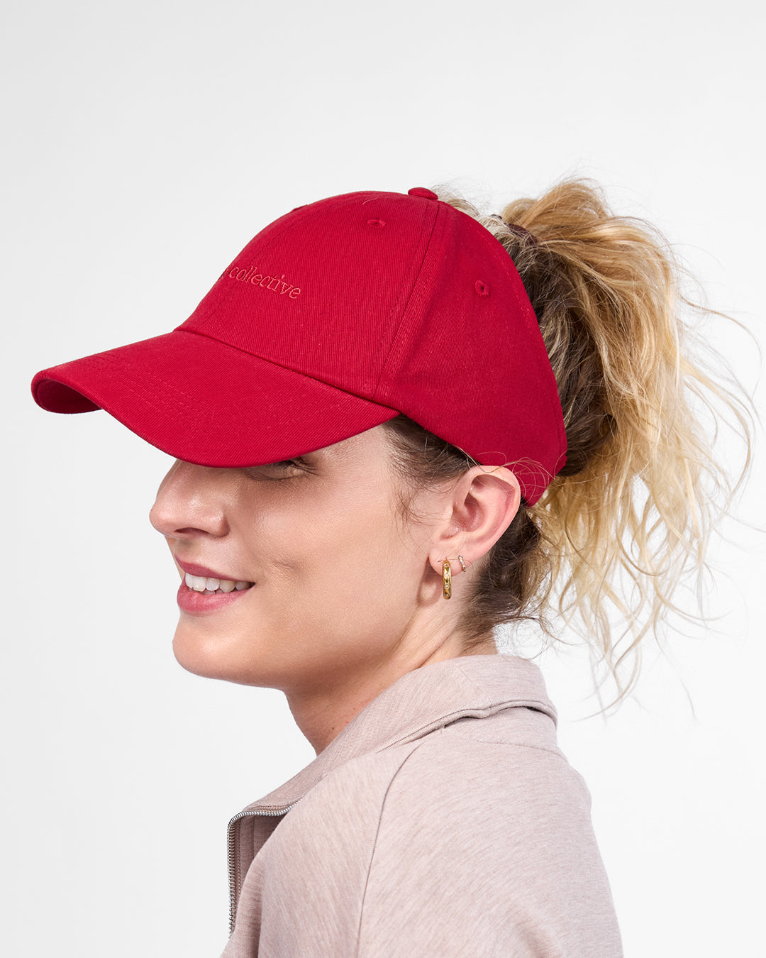 Satin Lined Baseball Hat (open back) - Pomegranate Curl Collective