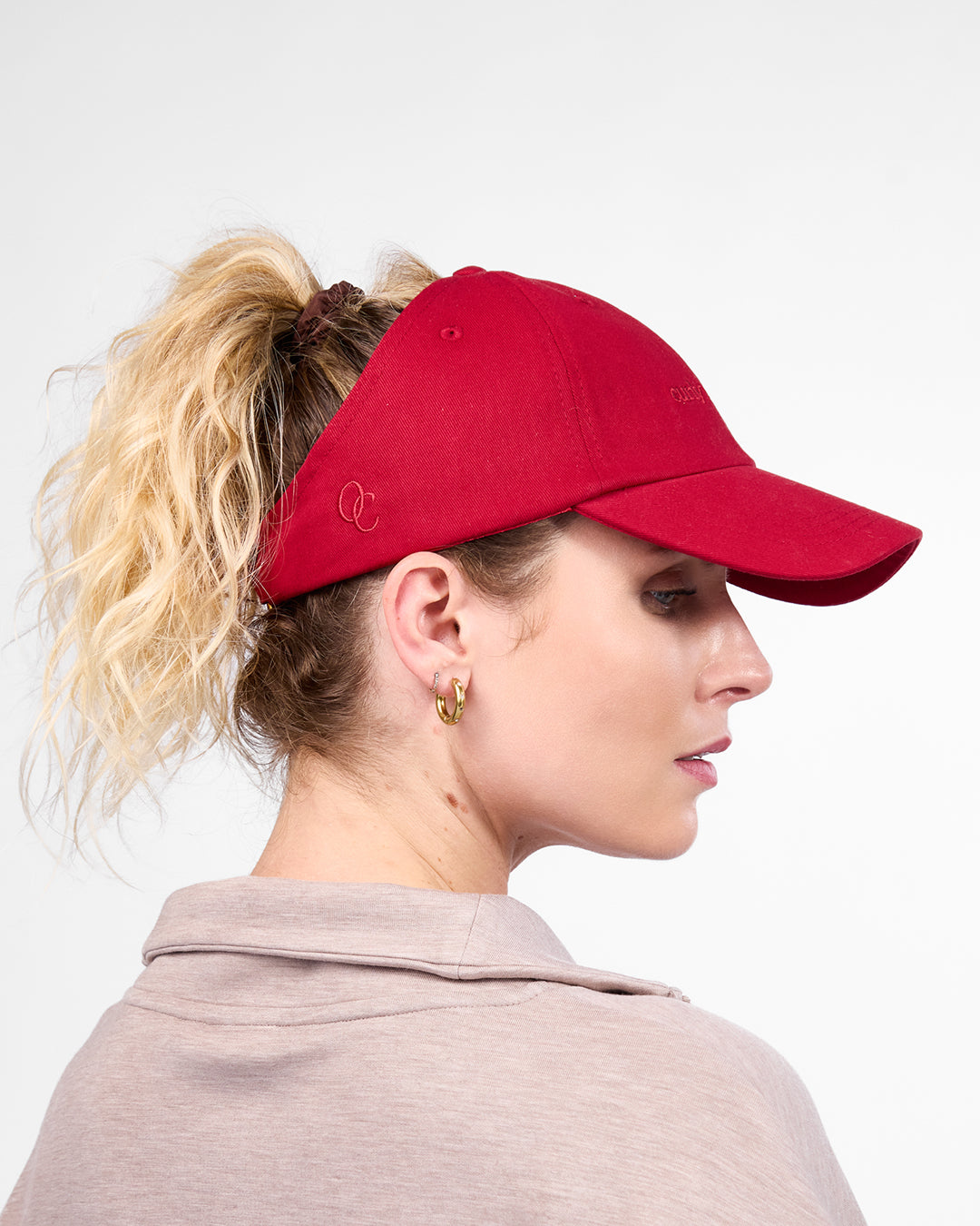Satin Lined Baseball Hat (open back) - Pomegranate Curl Collective