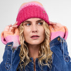 Only Curls Pink Ombre Satin-Lined Beanie & Glove Set - Only Curls