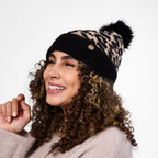 Only Curls Fluffy Leopard Satin-Lined Beanie - Only Curls
