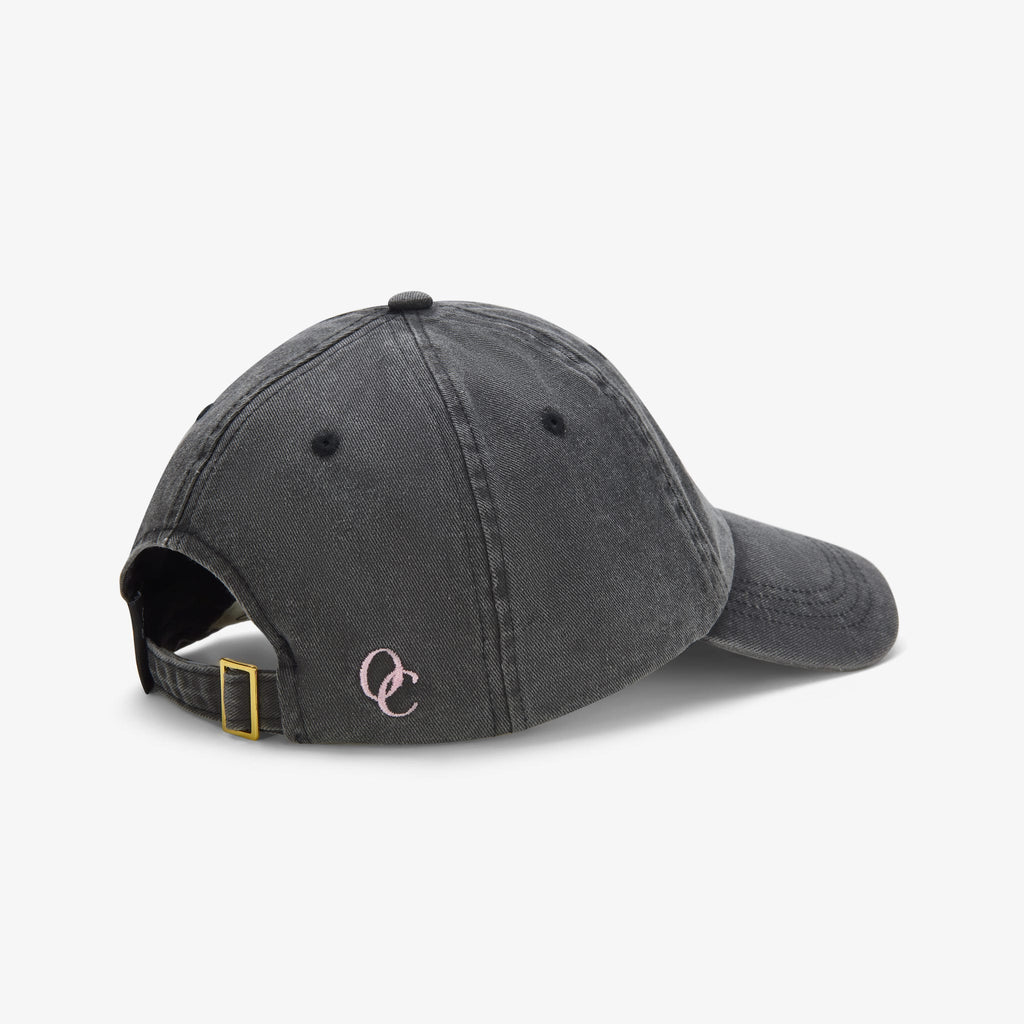 Satin Lined Baseball Hat (full cap) - Washed Black Curl Club
