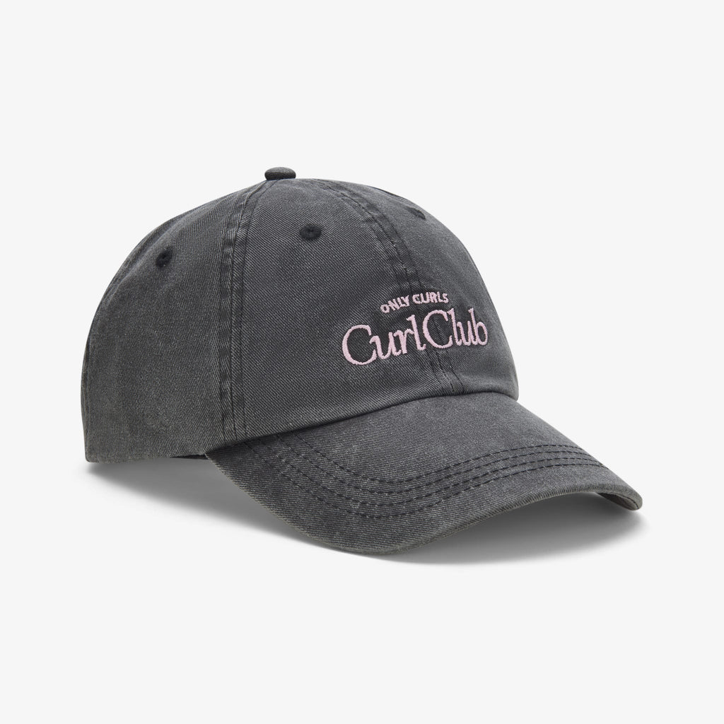 Satin Lined Baseball Hat (full cap) - Washed Black Curl Club