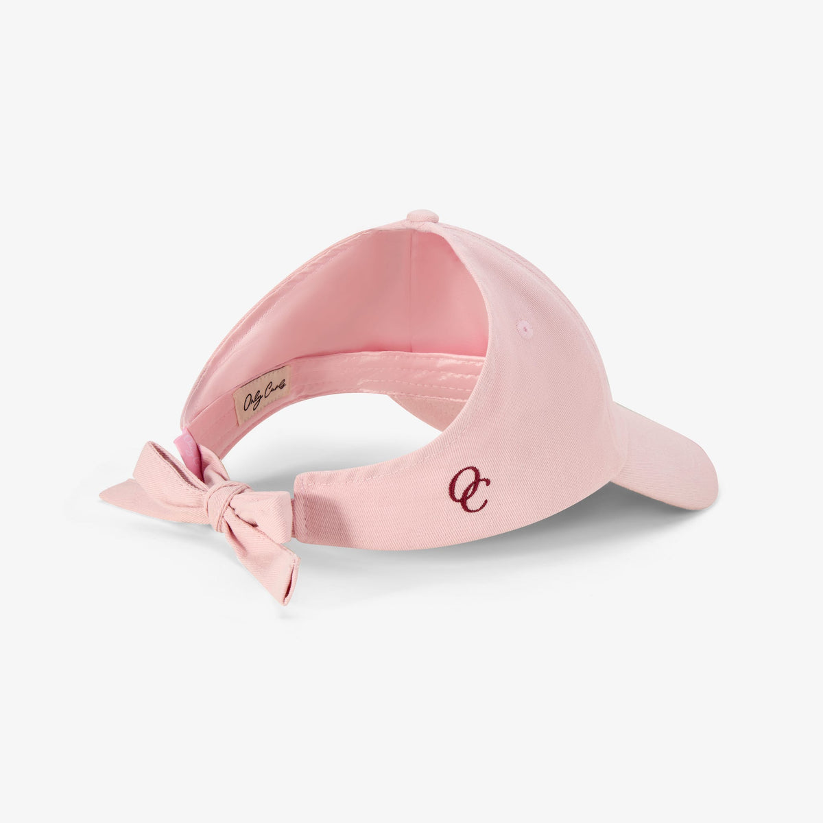 Satin Lined Baseball Hat (open back bow) - Dusty Pink Naturally Curly