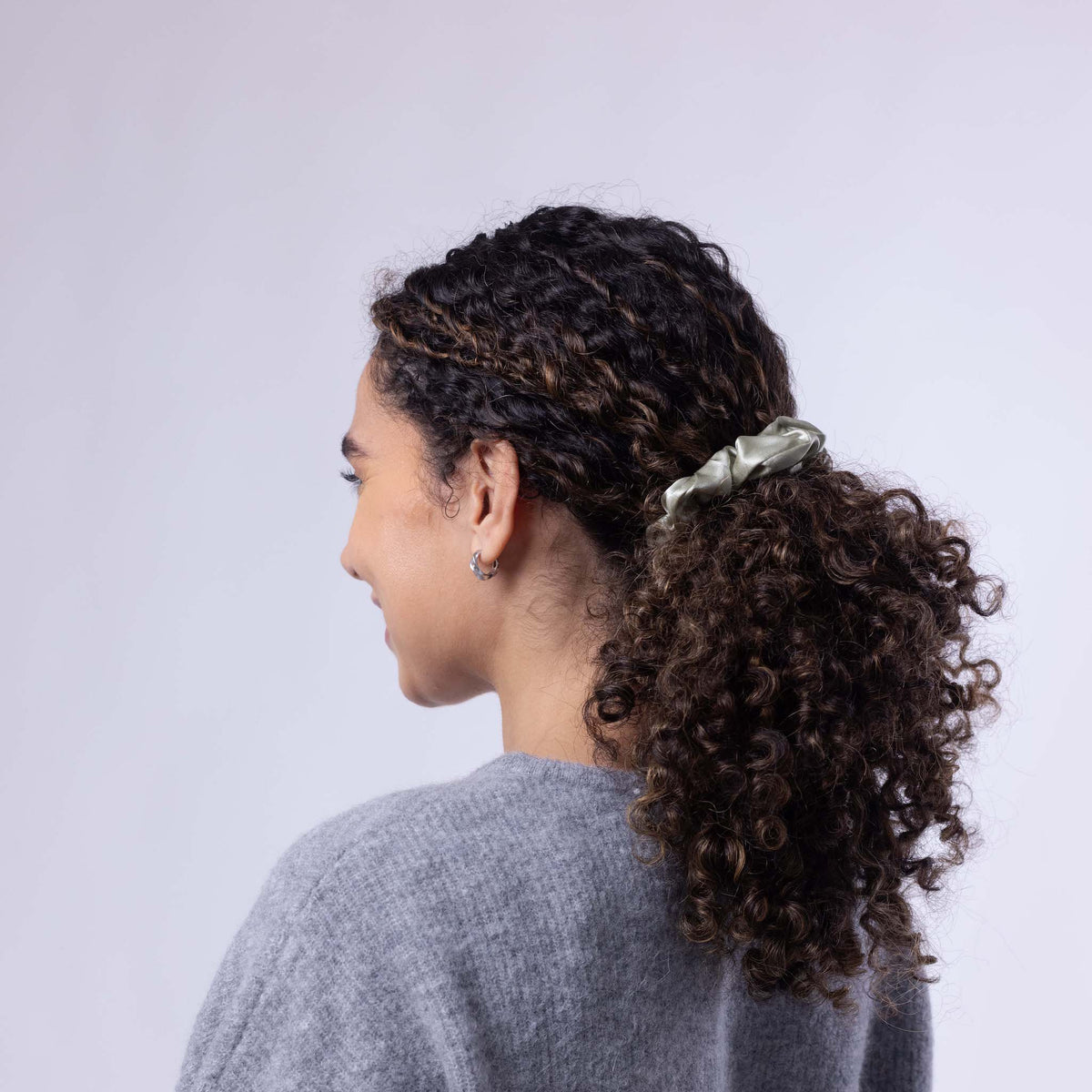 Only Curls Silk Scrunchies - Sage Green