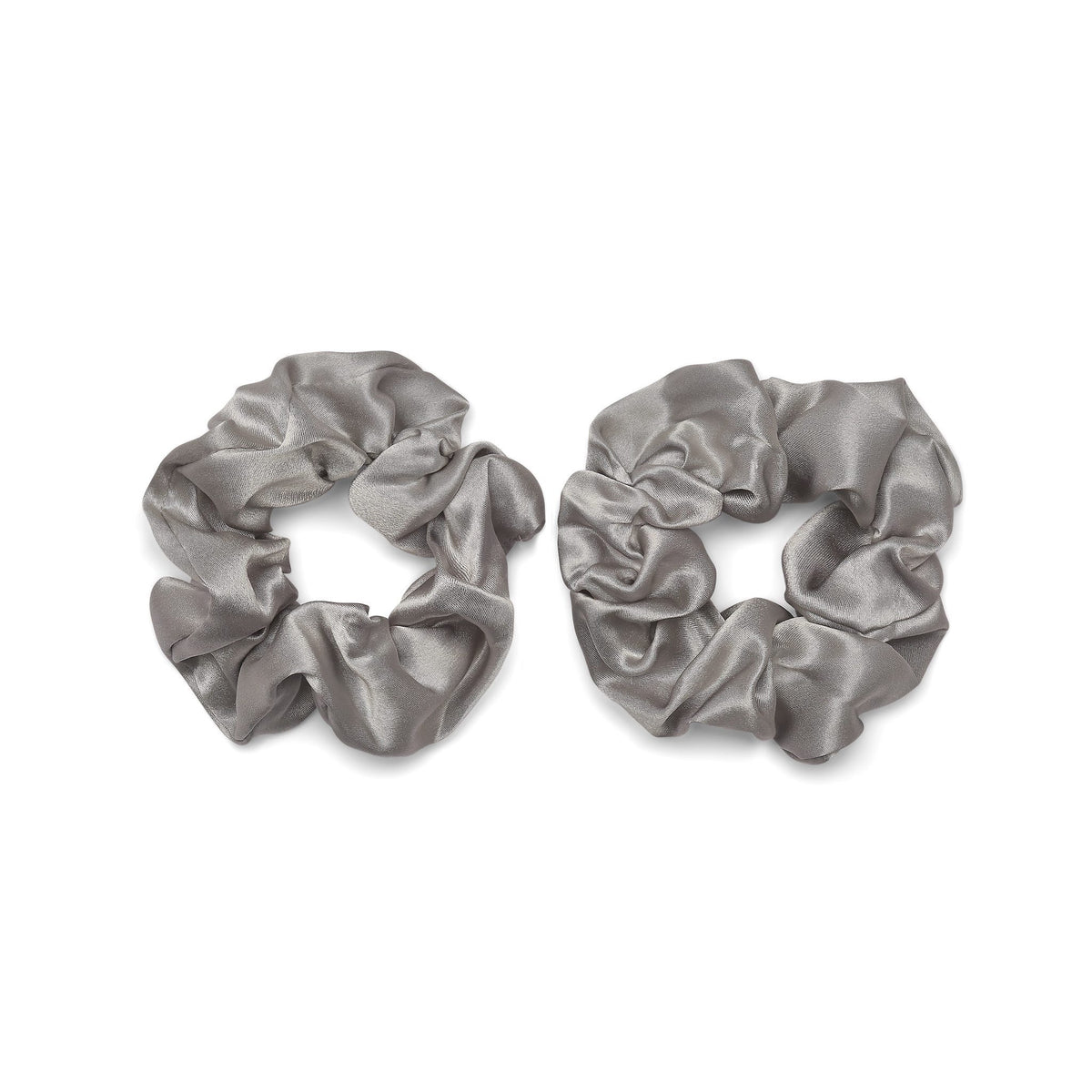 Only Curls Silk Scrunchies - Silver