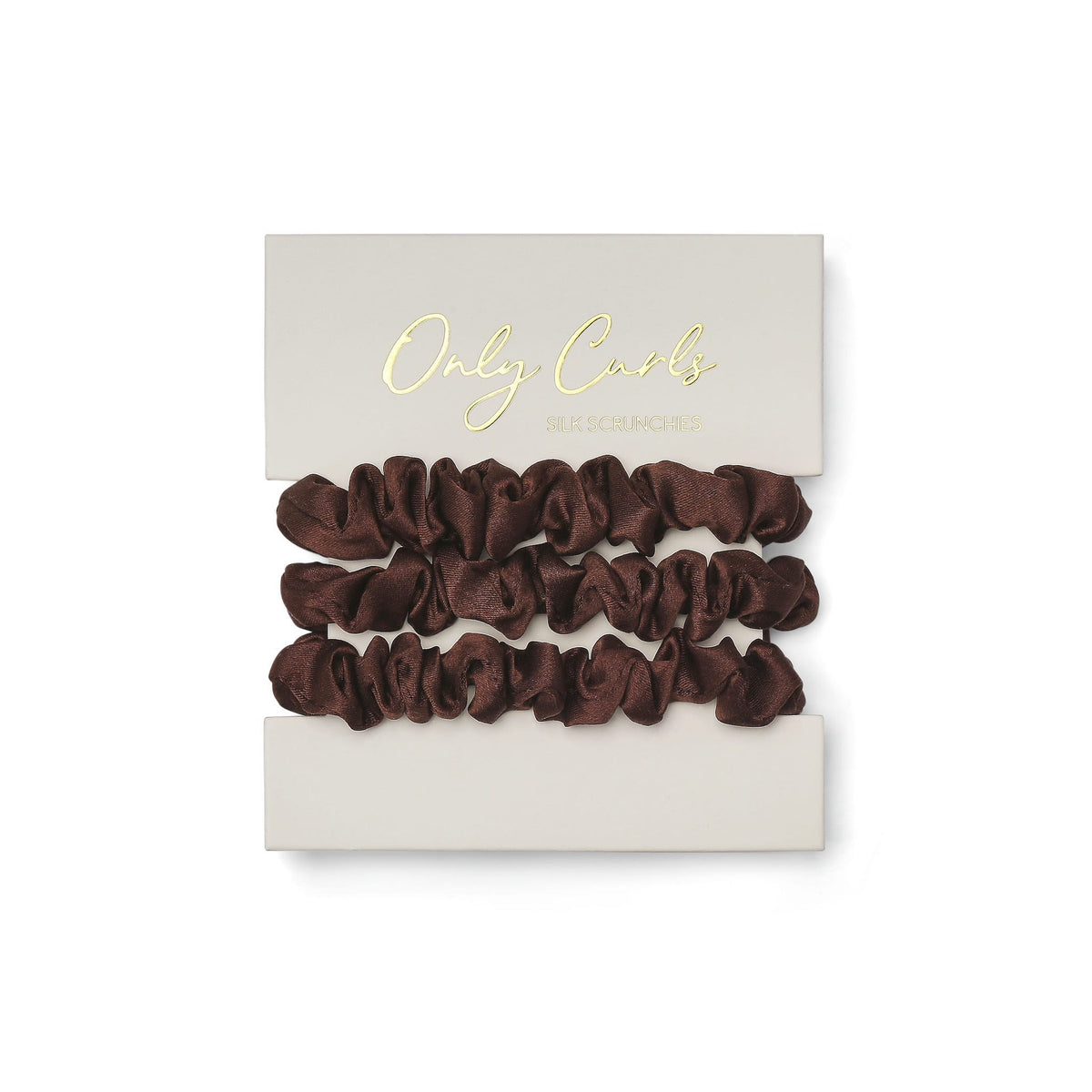 Only Curls Silk Scrunchies - Brunette Mini