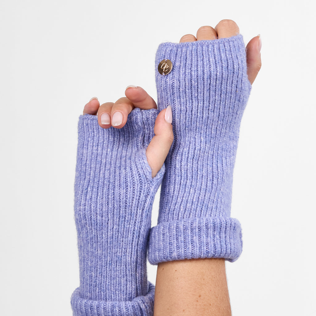 Only Curls Dusty Blue Super Soft Satin-Lined Beanie & Glove Set - Only Curls