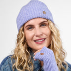 Only Curls Dusty Blue Super Soft Satin-Lined Beanie & Glove Set - Only Curls