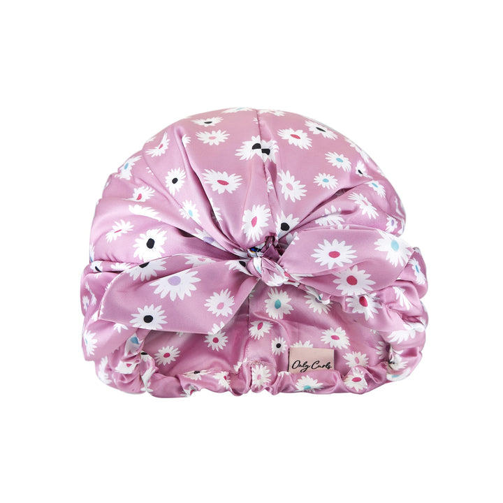 Only Curls Satin Sleep Turban - Dusty Pink Daisy