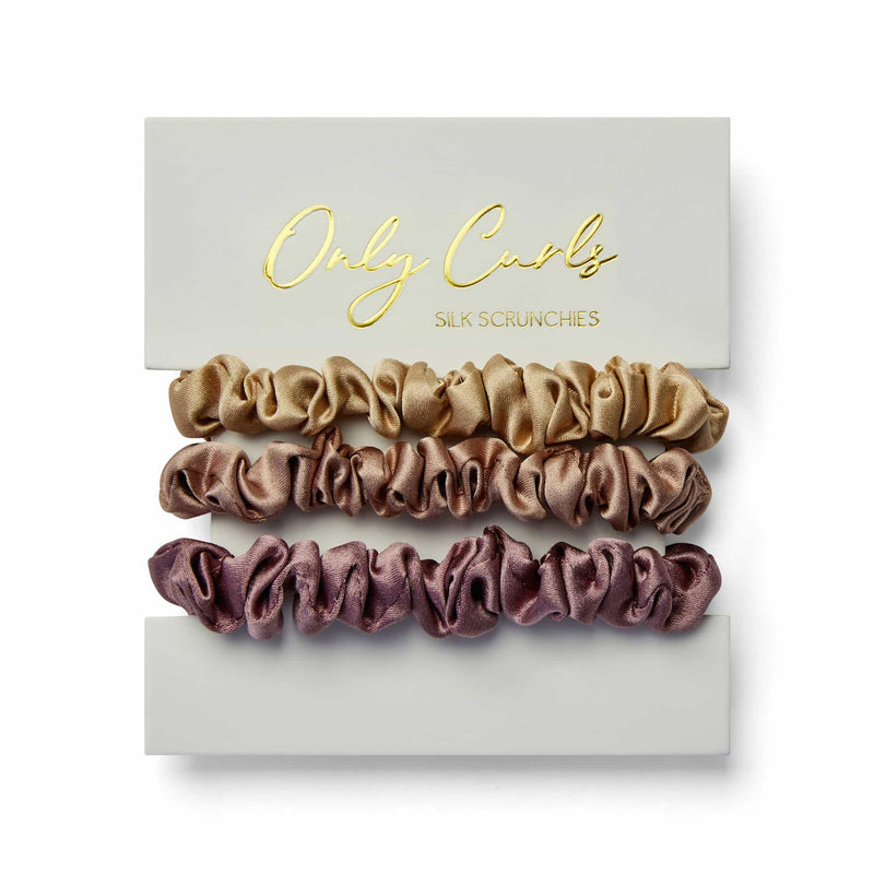 Only Curls Silk Scrunchies (Mini) - Bronze Multi