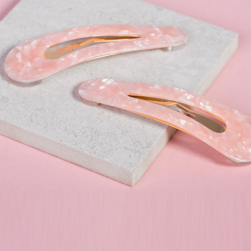 Only Curls Pink Shimmer Snap Hair Clips - Only Curls