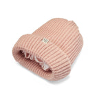 Only Curls Pink Satin Lined Knitted Beanie Hat