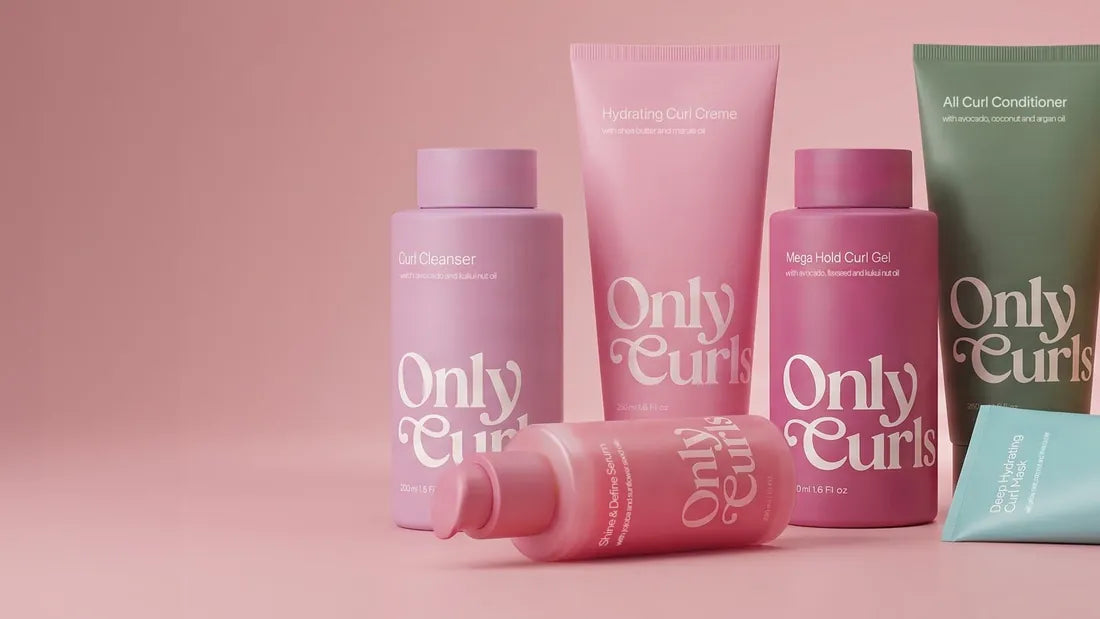 Curl Cleanser, Hydrating Curl Creme, Mega Hold Curl Gel, All Curl Conditioner and Shine & Define Serum